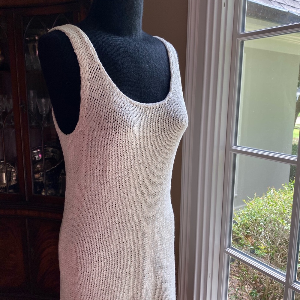 Vince ivory scooped knitted neck vest